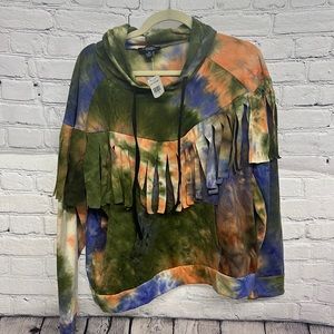 Tye Dyed Fringe Hoody NWT